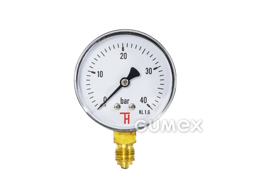 Standard Manometer mit dem Anschluss unten, 63mm, Außengewinde G 1/4", 0-40bar, -40°C/+60°C, 